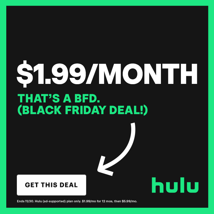 Get Hulu for 1.99 per month for a year! (BLACK FRIDAY DEAL) Frugal