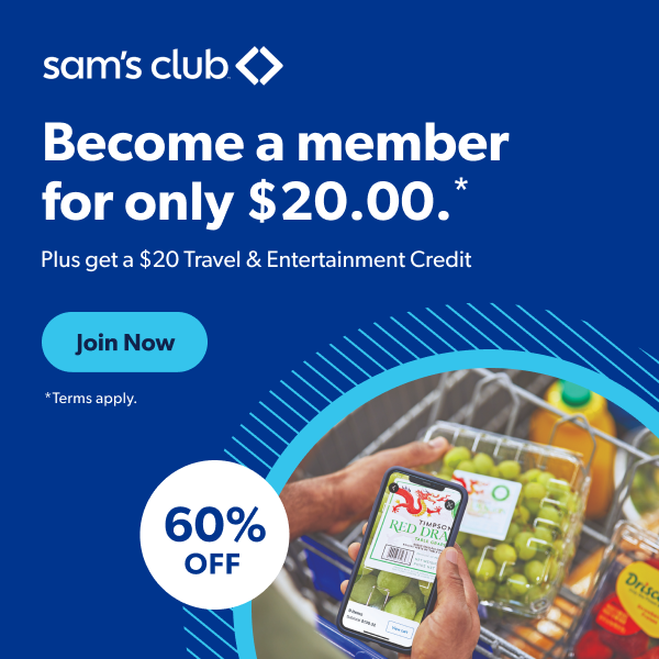 Join Sam's Club for just $20 ahead of the holidays